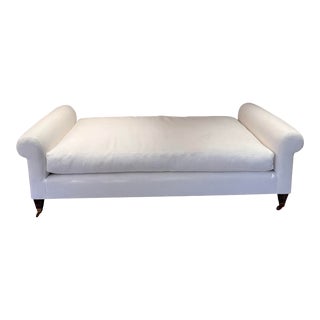 Rose Uniacke Traditional English Daybed in Ivory Linen For Sale