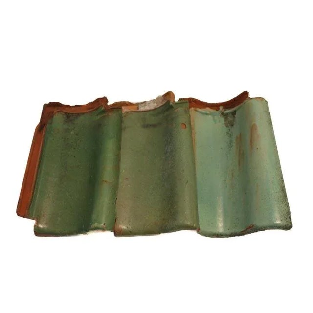 Mid-Century Modern Terracotta Roof or Decorative Border Tile Green For Sale - Image 3 of 9