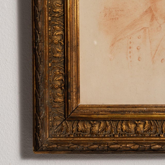 1920s 20th Century "Female Portrait" Oil on Canvas For Sale - Image 5 of 9