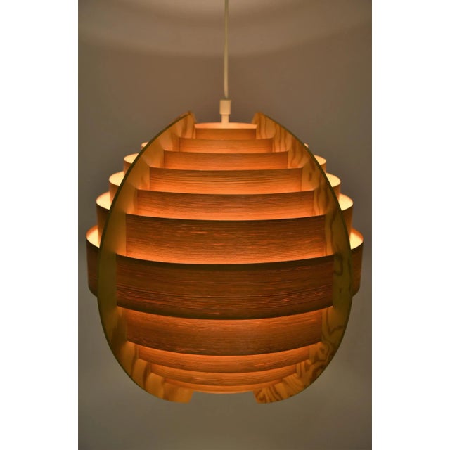 Wood Swedish Pine Sphere Pendant Lamp by Hans-Agne Jakobsson for Ellysett, 1960s For Sale - Image 7 of 9
