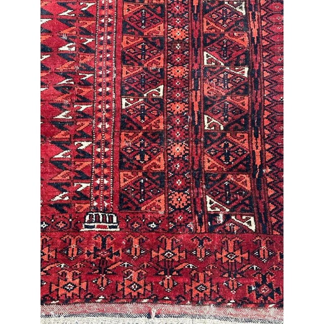 Antique Distressed Tribal Turkmen Rug, 1890s For Sale - Image 4 of 18