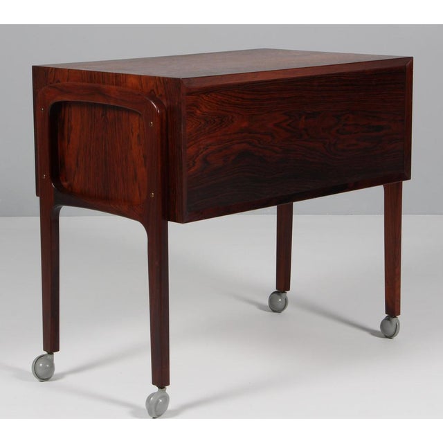 Wood Sewing Table in Rosewood by Erling Torvits, 1960s For Sale - Image 7 of 8