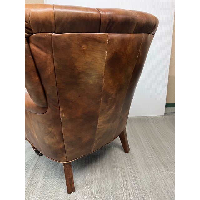 Flexsteel Flexsteel Tufted Leather Arm Chair For Sale - Image 4 of 11