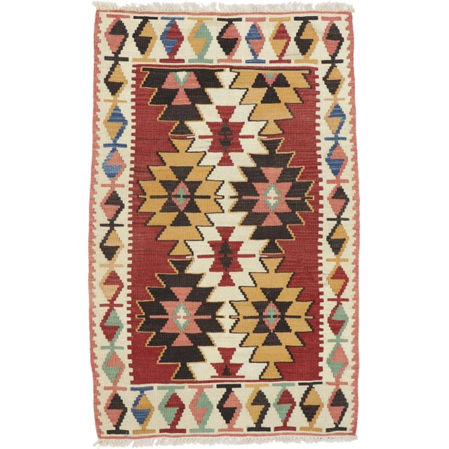 Vintage Persian Shiraz Kilim Rug - 03'00 X 04'07 For Sale - Image 9 of 9