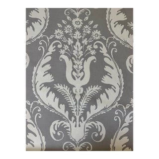 Scalamandre Primavera Print French Grey Fabric 3 Yards For Sale