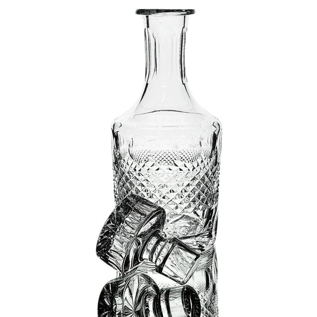 Galway Irish Crystal O’Malley Pattern Cut Crystal Whiskey Decanter (11.375") For Sale - Image 4 of 9