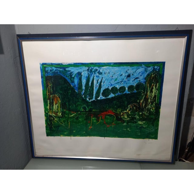 Mario Schifano, Landscape, 1970s, Color Lithograph, Framed For Sale - Image 7 of 17