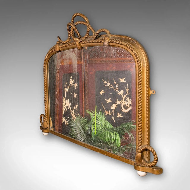 Victorian Large Antique Overmantle Mirror, English, Giltwood, Nautical Taste, Victorian For Sale - Image 3 of 8