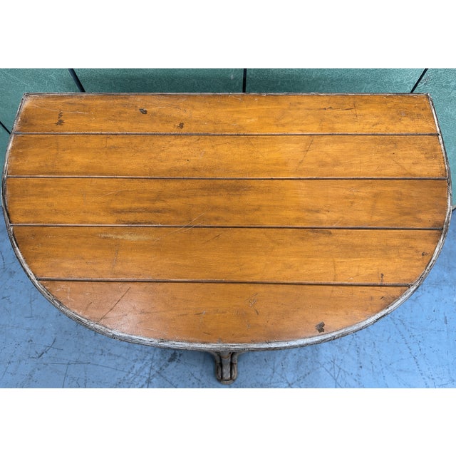 Rustic Late 20th Century Bent Hickory Demilune Console Table With Lower Shelf Hollywood Production Provenance For Sale - Image 3 of 5