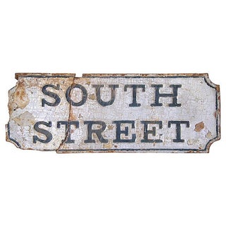 New York 19th C. Iron South Street Sign For Sale