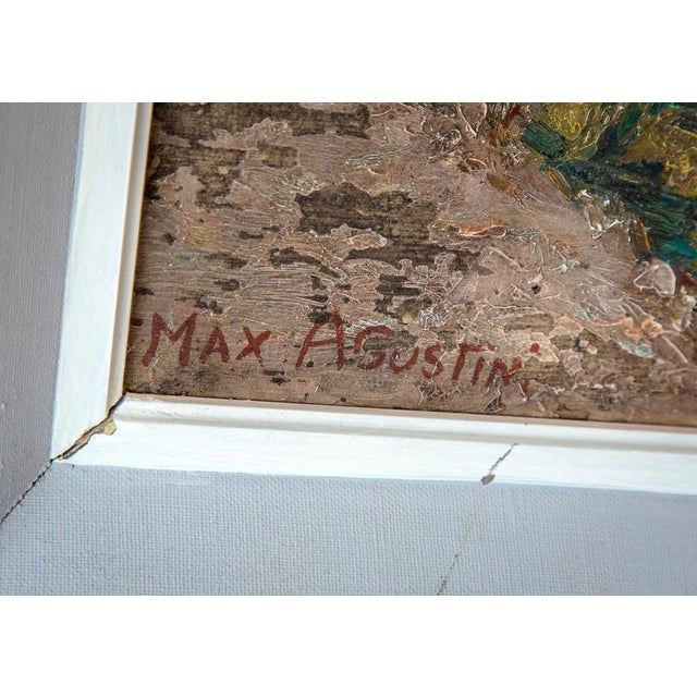 Max Agostini, View of the Côte d'Azur, 20th Century, Oil on Panels, Set of 2 For Sale - Image 3 of 5