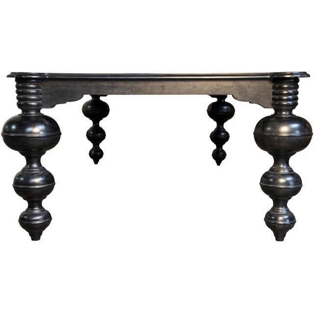 Contemporary NOIR Claudio Dining Table, Hand Rubbed Black For Sale - Image 3 of 4