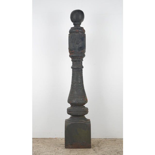 Pair of Antique Victorian 47.5 In. Cast Iron Newel Posts For Sale - Image 13 of 14
