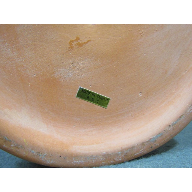 1970s Vintage Neoclassical Ceramic Pedestal Urn Planter With Grape Leaves For Sale - Image 14 of 14