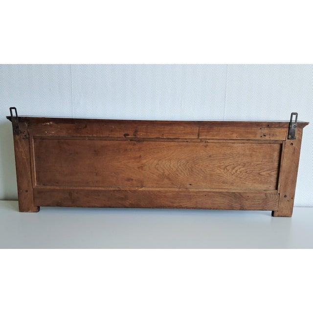 Wood Antique Carved Solid Wood Wall Coat Rack, European Folk Style, 5 Hook Hall Rack For Sale - Image 7 of 8