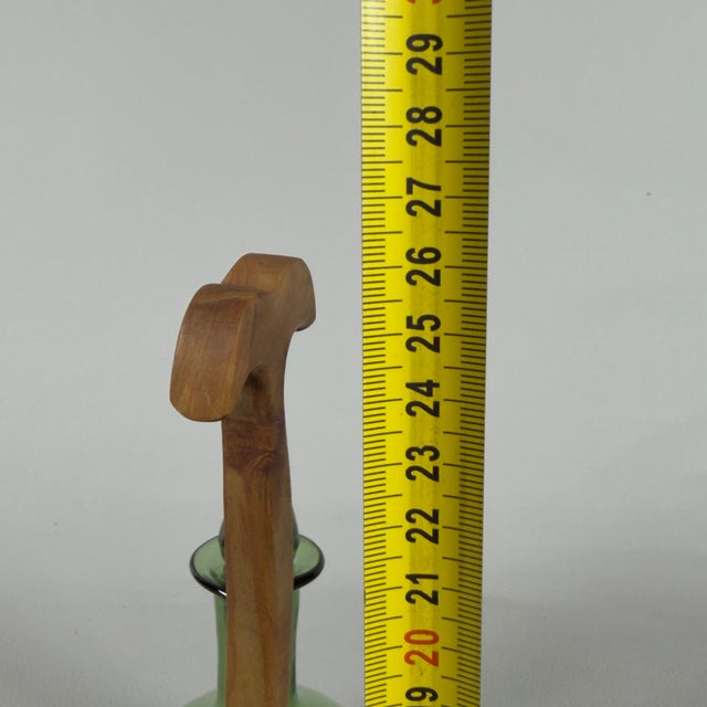 Murano Glass Oil and Vinegar Set in Emerald Green, 1970s, Set of 6 For Sale - Image 10 of 11