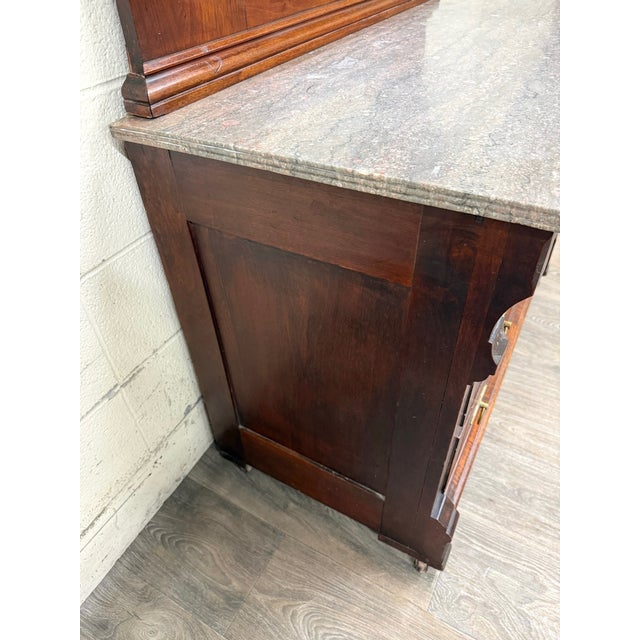 Antique Late 1800s Victorian Eastlake Marble Top Dresser Chest Dressing Stand For Sale - Image 15 of 18