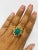 6.24 Carat Cabochon Emerald Diamond Yellow Gold Cocktail Ring Size 7 For Sale - Image 4 of 7
