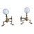 Pair of Regency Brass & Murano Glass Ball Andirons For Sale