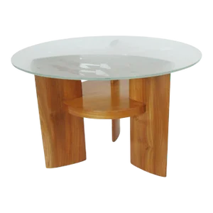 Saint Gobain France Art Deco Coffee Table with Glass-Top and Aviation Decor