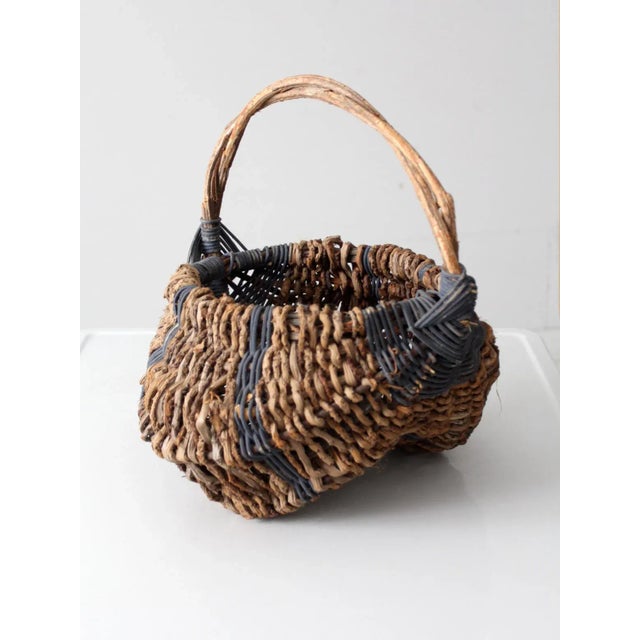 Brown Vintage Buttocks Basket For Sale - Image 8 of 12