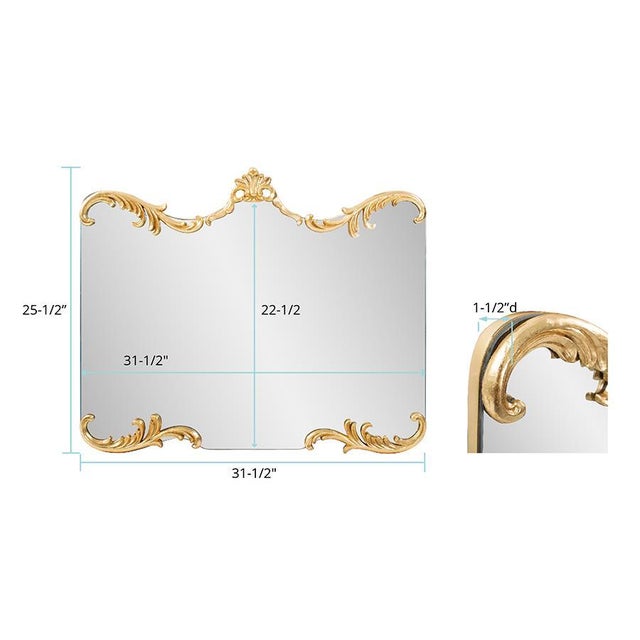 Wood St. James Gold Gilded Mirror For Sale - Image 7 of 10