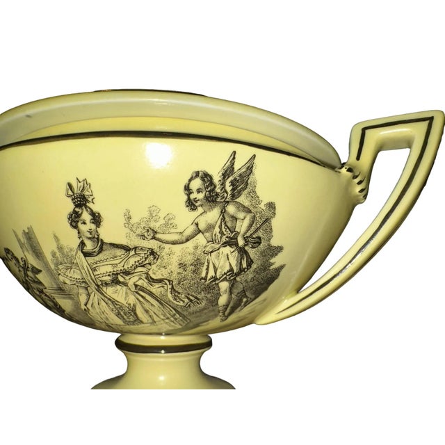 Canary Yellow Pair of Vintage Mottahedeh Yellow and Black Creil Tureens For Sale - Image 8 of 13