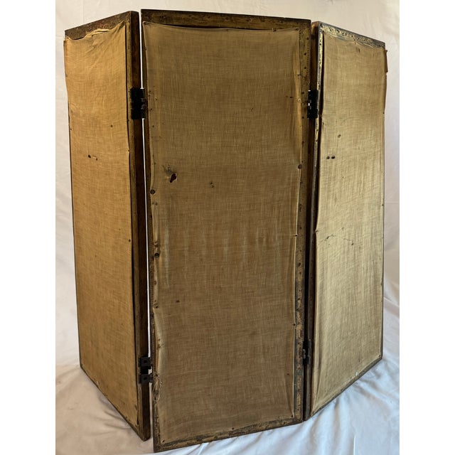 Antique Giltwood 3-Panel Screen | Boucher / Daullé Engravings, Four Seasons | French Rococo Revival Paravent For Sale - Image 10 of 16