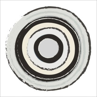 "Circles in Black" Contemporary Fine Art Print by Melinda Cox 30" X 30" For Sale