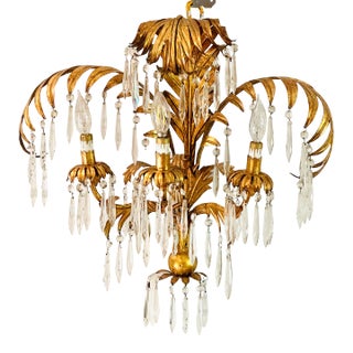 Vintage Italian Palm Tree Tole Sconce For Sale