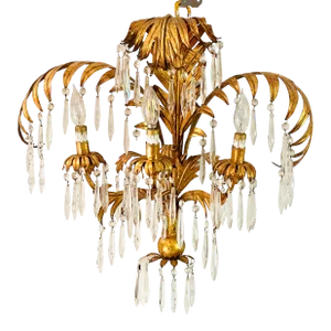 Vintage Palm Tree Tole Sconce