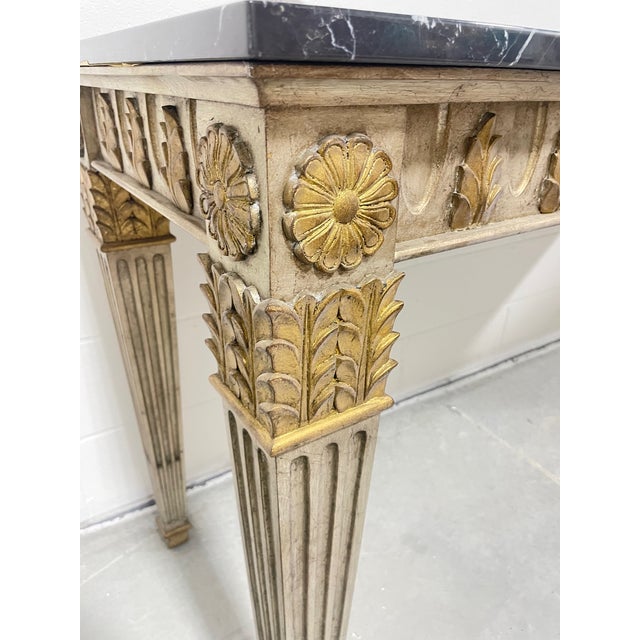 Art Deco Console Table With Marble Top For Sale - Image 3 of 11