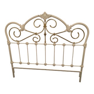 1990s Elliott’s Designs Queen Wrought Iron and Brass Bed Headboard For Sale