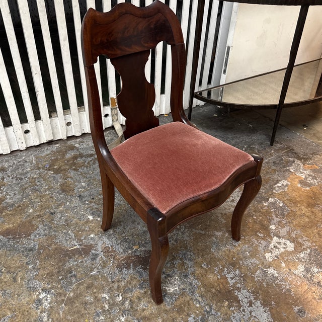 Victorian Flame Mahogany Side Chair, Vintage For Sale - Image 4 of 12