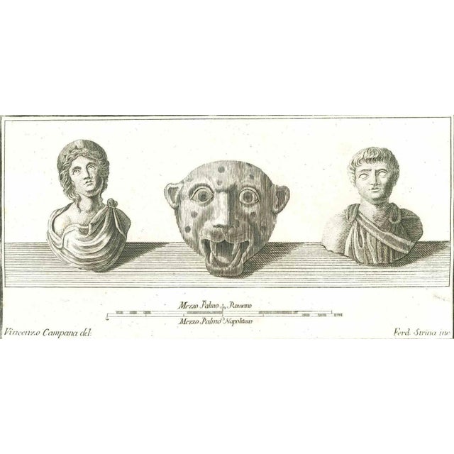 Carlo Nolli, Ancient Roman Statues, Original Etching, 18th Century For Sale