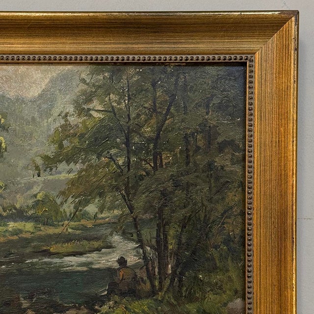 Framed Oil Painting on Panel by Laurent Souky (1914–2005), 'Au Bord Du Lesse' For Sale - Image 9 of 18