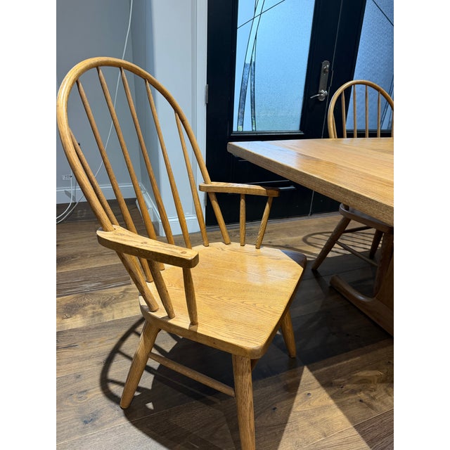 Vintage Russell Wright for Conant Ball Dining Table & Six Windsor Chairs With Two Extensions For Sale - Image 15 of 15
