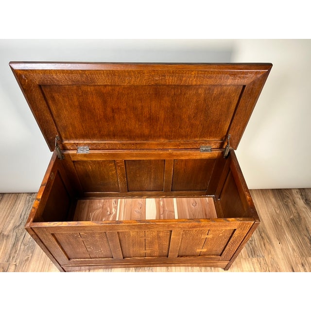 2000 - 2009 Vintage Stickley Harvey Ellis Millennium Edition Oak Blanket Chest For Sale - Image 5 of 10