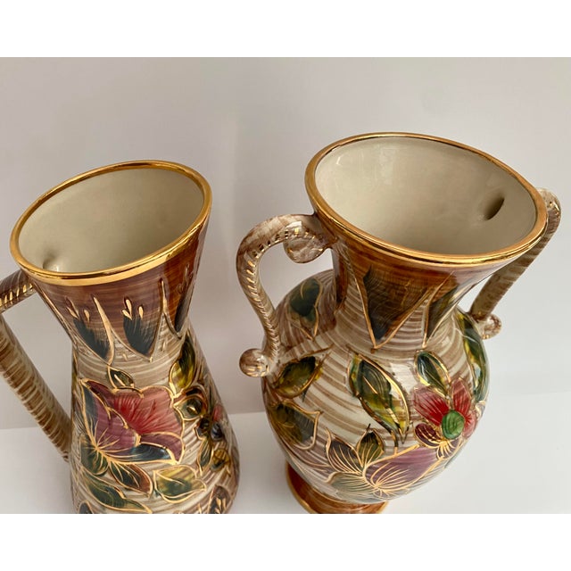 Ceramic Hand-Painted Ceramic Vases from H. Bequet, Belgium, 1960s, Set 2 For Sale - Image 7 of 8