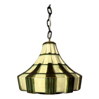 Cream Green Ceramic Pendant Lamp For Sale