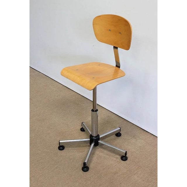 Mid-Century Modern Adjustable Architect's Chair in Chromed Metal, 1960s For Sale - Image 3 of 18