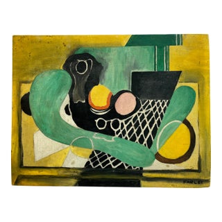 Mid-Century Cubist Still Life Painting For Sale