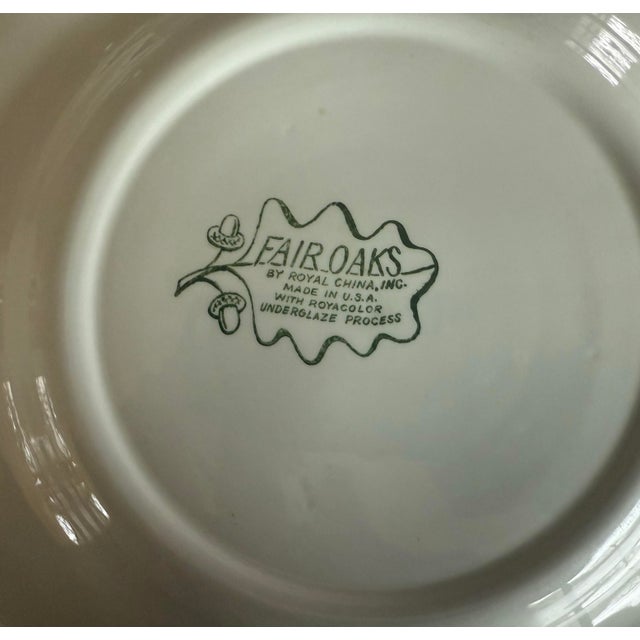 Set of 4 Vintage Fair Oaks Dinner Plates by Royal China For Sale - Image 9 of 12