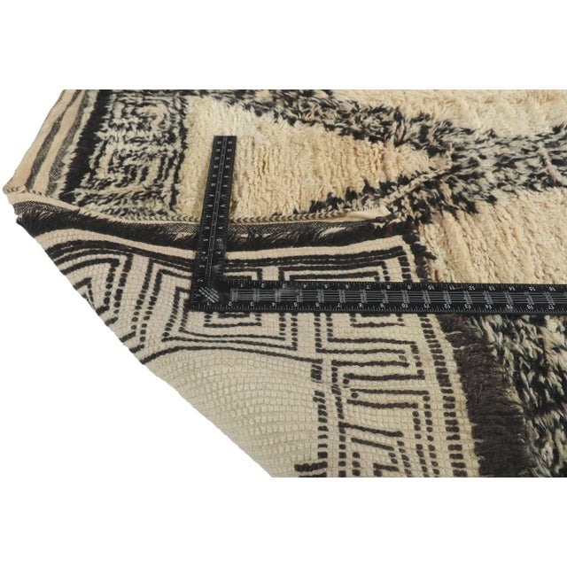 Beige Mid 20th Century Vintage Moroccan Beni Ourain Rug - 06'05 X 11'06 For Sale - Image 8 of 13