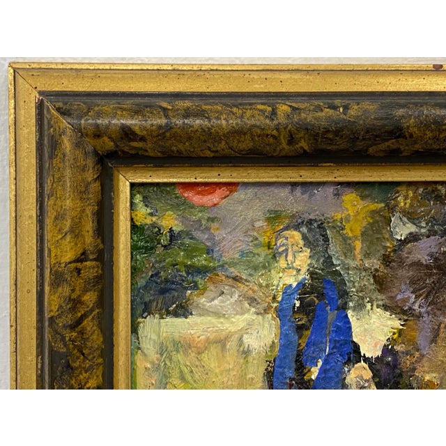 1970s Vintage Oil Painting "The Red Balloon" by Sanders C.1972 For Sale - Image 5 of 9