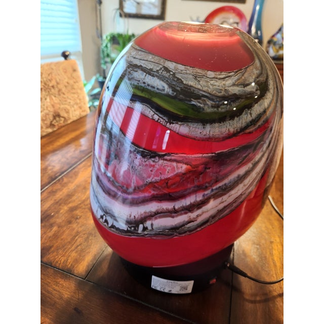 1990s ​ Rollin Karg '1994' Signed Studio Art Glass Vase – 12" Heavy Gauge, 9.9 LBS For Sale - Image 5 of 10