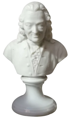Philosopher Voltaire Bust in Biscuit Porcelain, 1890s-1910s