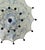 Vintage Two Tiers Upside Down Umbrella Ceiling Chandelier With Bells, White/ Blue in Arabasic Design Style For Sale In New York - Image 6 of 9