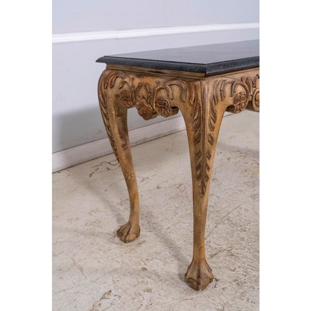 Maitland - Smith Maitland Smith Marble Top Distressed Painted Console Table For Sale - Image 4 of 12