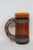 Mid 20th Century Amber Brown Glass With Wood Handle Beer Mug Set of Six 4661b For Sale - Image 5 of 18